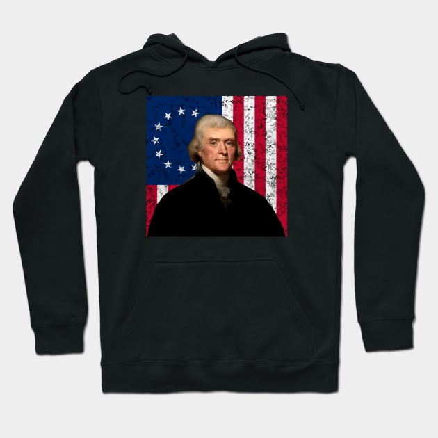 Jefferson and The American Flag Hoodie by warishellstore